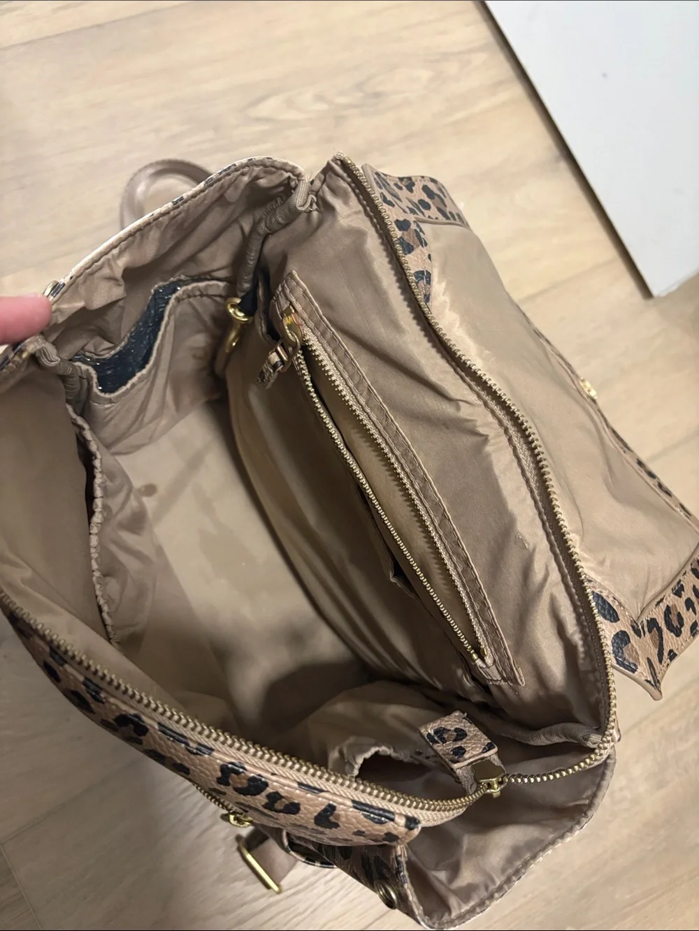 Freshly Picked Leopard Print Baby Backpack in Tan and Black